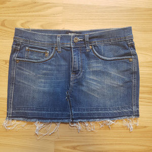 Eclipse Tattoo Denim Raw Hem Skirt Size27